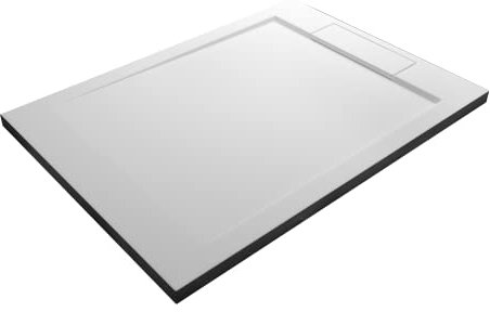 i-flair Duschwanne aus Mineralguss Hochwertige Superflache Anti-Rutsch Duschtasse 90x120x4 cm Quadratisch in der Farbe Weiß inkl. Ablaufgarnitur und Abdeckplatte