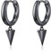 PHNIBIRD Ohrringe Creolen Schwarz 925 Sterling Silber Creolen mit Anhänger Geometrischer Kegel Einfach Unisex Ohrringe für Herren Damen