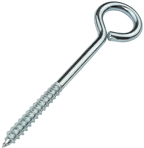 AERZETIX - C57937 - Lot de 25 crochets pitons à visser Ø4x50 mm - vis à oeil autotaraudeuses fermées - en acier - couleur argent