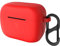 Geekria Silikon-Schutzhülle kompatibel mit Sennheiser CX 400BT True Wireless Ohrhörer, Kopfhörer-Skin Cover, Schutzhülle mit Schlüsselanhänger-Haken, Ladeanschluss zugänglich (rot)