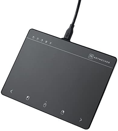 KEYMECHER Mano Pavé Tactile Filaire Multi-gestes pour Windows 7, Windows 10 et Windows 11, Souris USB Mince pour Ordinateur, Ordinateur Portable, PC et Ordinateur Portable (Plastique Noir, Compatible