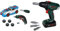 Theo Klein 8630 Bosch Car Tuning-Set | Zerlegbares Auto mit Tuning Zubehör | Mit batteriebetriebenem Akkuschrauber & 8567 Bosch Akkuschrauber | Mit rotierenden und auswechselbaren Aufsätzen