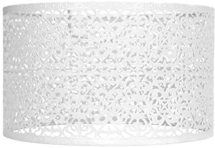 Lampenschirm Aushöhlen Metall Lampenschirm E27 E14 Universelle Verwendung Gute Wärmeableitung Exquisite Künstlerische Schnitzlampe (Weiss)