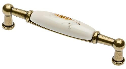 Gedotec Möbelgriff aus Porzellan | 1 Stück | Griffe für Küchenschränke inkl. Befestigungsmaterial | ERNI | Möbelgriffe mit Ähre mit BA 96 mm | Türgriffe für Schränke - Schrankgriffe - Türgriffe Küche