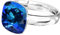 925 Sterling Silber 44 farben Ringe für Damen Verstellbarer mit Marken Kristalle, Glänzend Cubic Zirkonia Ring Fingerring Kommt in Schmuck Geschenk Box (Bermuda Blue)