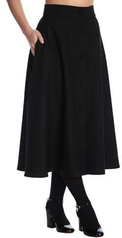 Banned Retro Book Worm Skirt Frauen Mittellanger Rock schwarz XS