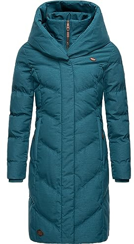 Ragwear Damen Warmer Wintermantel Steppmantel wasserdicht mit Kapuze Natalka Melange Intl XS-6XL