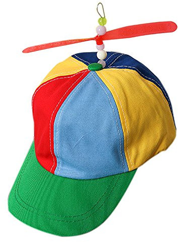 Bunte Propellermütze | Propeller-Mütze | Hubschraubermütze | HubschrauberKappe | Propeller Baseball Cap für Erwachsene & Kinder - Größenverstellbar (As shown, One Size)