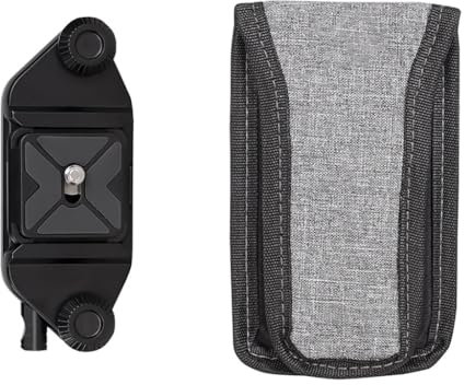 FEICHAO Shoulder Mount Buckle Camera Quick Release Waist Belt Clip for DSLR Camera (Buckle+Clip Pad,Black)