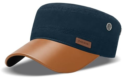 CACUSS Herren Vintage Baseball Cap Military Flat Top Verstellbare Baseballmütze Outdoor Baumwolle Army Kappe Cadet Hat