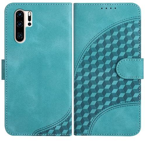 JayModCase Cover per Huawei P30 Pro,Flip Custodia in Pelle PU con Kickstand Porta Carte Magnetica Chiusa Custodia per Huawei P30 Pro (Azzurro)