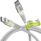 Goobay 70195 Schnellladekabel USB C 60W 20V / 3m / Extrem robustes Textilkabel / 480 Mbits Ladekabel USB C / Schnellladekabel Samsung USB C Kabel / Stoffkabel Weiß