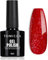 TOMICCA UV Nagellack Weihnachten Glitter Rot, 8ml Gel-Nagellack, Soak Off UV/LED Gel Rot Nagellack für Starter Nail Art Salon DIY