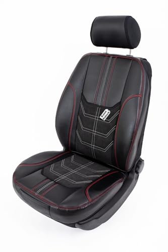 Piton Nettunello Nubuck White-Red Autositzschoner, Sitzschoner Auto, hermittel in der EU, universeller Sitzbezug, Sitzschutz kompatibel mit den meisten Autos und SUV