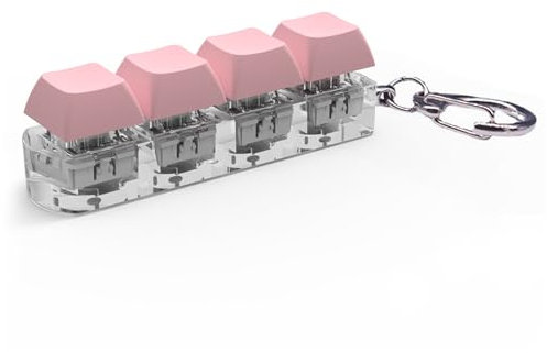 Keyboard Fidget Toy, 4 Button Fidget Relief Toys, Keyboard Stress Relief Tool for Officer Worker, Fidget Gadget Funny Click Button Toy for Office (Pink)