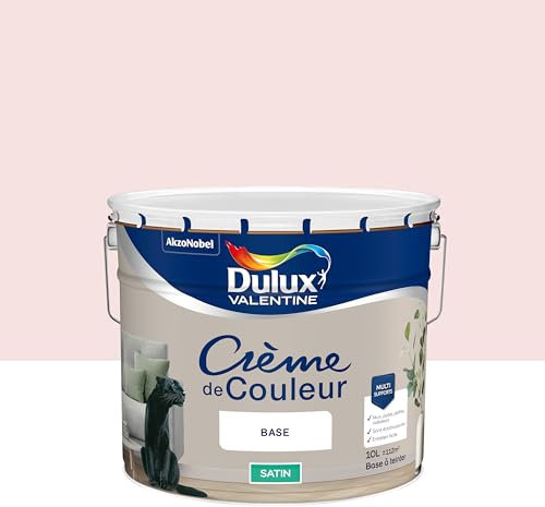 Dulux Valentine Crème de Couleur - Peinture multi-supports intérieure - Satin Rose Nude 10 L