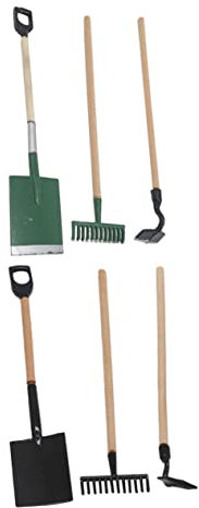 TOYANDONA 2 Sätze Puppenhausdekoration Mini-Spielzeug Mini-sandwerkzeug Desktop-zubehör -heugabel-Spielzeug Tischdekoration Mini- Dreiteiliger Anzug Holz Kind Schreibtisch
