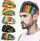 KSJEHW Damen Yoga Sport Haarband 5er Pack Retro Floral Stirnband für Laufen Sport Galaxy Schweißbänder Tie Dye PRIDE LGBT