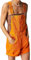 Odizli Salopette donna corta estate cotone jeans tuta jeans salopette, Colore: arancione., S