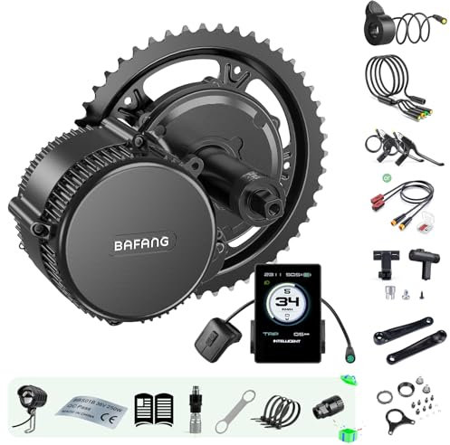 BAFANG 500W 36V Mittelmotor Kit BBS02B Elektrofahrrad-Umrüstsatz Mittelantrieb, Mittelmotor-Kit für Mountainbike, DIY eBike Pedelec Kit mit LCD Anzeige P860ML
