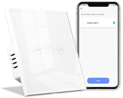 LVE WIFI Smart Roller Shutter Switch, White Smart Switch for Curtains/Blinds, 16A Compatible with Alexa/Google Vioce, WIFI Control Curtains Switch for Home,Office