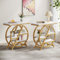 Tribesigns Lot de 2 Tables d'appoint Modernes en Imitation marbre pour Salon,Table de Chevet étroite à 3 Niveaux avec Rangement et Cadre en métal