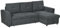 HOMCOM 3 Seater Sofa Bed, L-Shaped Corner Sofa, Pull Out Sofa with Storage, Convertible Click Clack Settee Sectional Sleeper Futon for Living Room, Office, Dark Grey