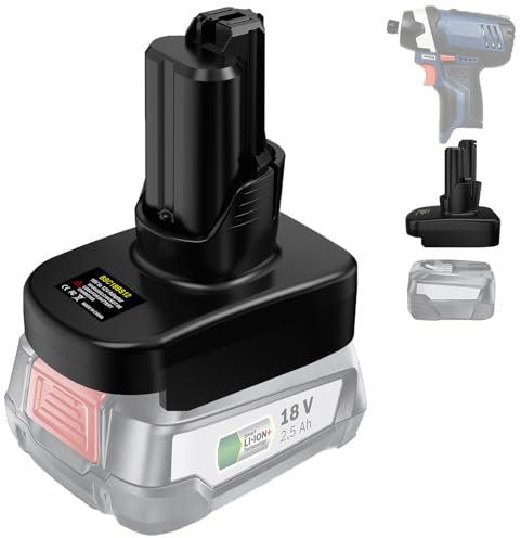 Bosch 18V PBA/PSB Battery to Bosch 12V Battery Adapter, for Bosch 18V PBA/PSB/PSR Lithium Battery to Bosch 12V Lithium Batteries, Converter BSC18BS12 Use with Bosch 12V Cordless Power Tools