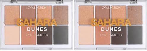 Collection Cosmetics Intensely Pigmented Colour Eye Shadow Palette with 8 Stunning Shades, Matte and Metallic, Sahara Dunes (Pack of 2)