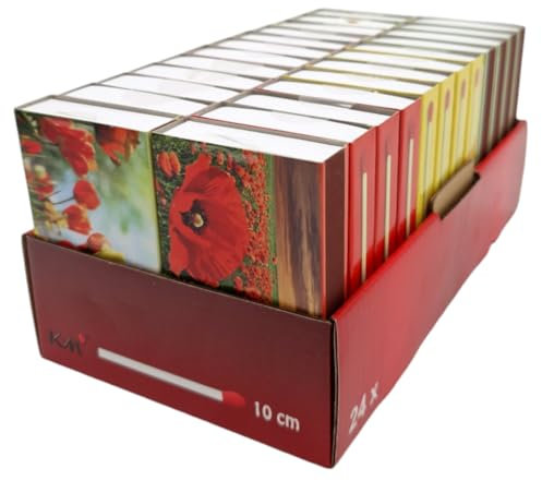 Camino Streichhölzer – 24 Schachteln mit je 10 cm Langen Zündhölzern – 1.200 Stück für Kamin, Kerzen & Deko – Blumenmotiv, FSC-Zertifiziert Art. 1556 (24)
