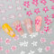 EBANKU 5D Embossed Spring Flowers Nail Art Stickers Decals 2 Sheets 5D Self-Adhesive Pink White Blossom Floral Nail Supplies Nail Art Design Decoration Accessories