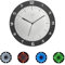 TFA Dostmann Analoge Leuchtende Wanduhr mit LED Lumoclock, 60.3553, inkl 9 Farbvarianten, Gaming Accessoires, Wand-Dekoration Bar, Nachtuhr, Leuchtuhr, inkl. Funk-Wanduhr, mit 3-D Ziffern, 30cm, grau