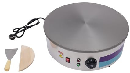 ERnonde Appareil à crêpes 3 kW Ø 45 cm Pour les maisons, les boulangeries, les restaurants, les cafés, etc. Argenté