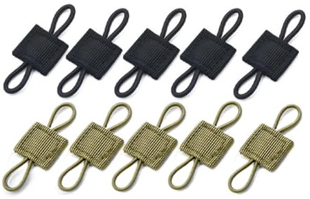 JEYORZY 10 Stück Outdoor Molle Tasche Schnalle,Taktische Weste Gurtband Mit Schnalle,Molle System Rucksack Weste Zubehör,Zubehör(Schwarz,khaki)