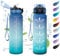 Borraccia Sportiva 1L, Bottiglia Acqua con Indicatore del Tempo, Borraccia Motivazionale con Cannuccia, a Prova di Perdite, Facile Pulizia, Borraccia Palestra per Ufficio, Yoga, Ciclismo, Scuola