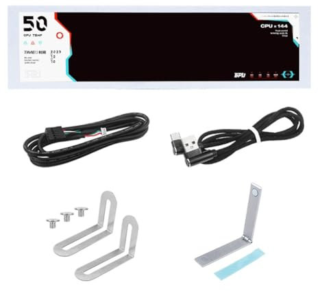 Boddceto 8.8inch Computer Temp Monitor (Dynamic Theme Supported), IPS Type C Secondary Screen CPU RAM HDD Data FPS Monitor White