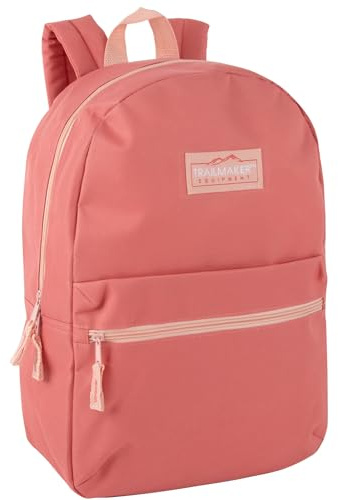 Trail maker Classic 17 inch Backpacks with Adjustable Padded Straps | School Backpacks for Girls, Boys (Coral)