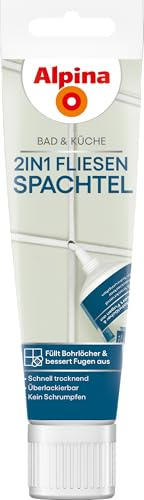 Alpina Bad & Küche 2in1 Fliesenspachtel – Spachtelmasse zum Ausbessern von Fliesenfugen & Fliesenschäden, haftstark & überstreichbar, gebrauchsfertig – 0,1L