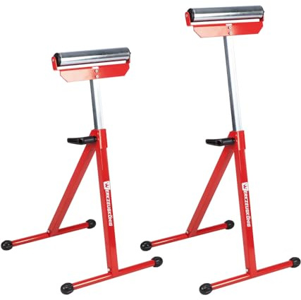 Werkzeugkönig Rollenbock höhenverstellbar Rollbock für präzise Werkstückführung - klappbarer Rollenständer 70-111 cm - 2er Set