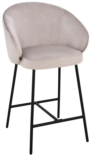 exitodesign Barhocker Otilo 56x57x94 cm - Gepolsterter Barstuhl Esszimmerstühle Stuhl Küche Küchenstühle - Bequem Praktisch Haltbares Material Zimmer Deko Wohnzimmer (Beige 2)