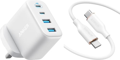 Anker Zolo USB C Charger, 2 USB-C and 2 USB-A with 50W Max Output & 240W USB C to USB C Cable (1.8m)