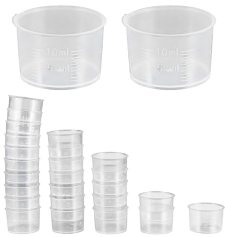 50Pcs Small Clear Measuring Cup Graduated Measuring Beakers for Home Cooking School Lab and Science Experiment Permanent Beaker