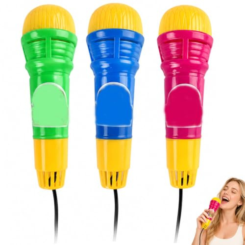 GYTFOG 3 Pcs Echo Microphone,Battery-Free Singing Toy Prop,Fun Voice Amplifier & Karaoke Toy for Children, for Kids Play Props Colorful Echo Mic Props for Boys and Girls Parties and Sing-alongs