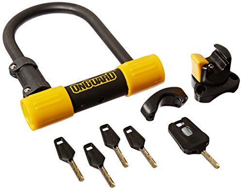 ONGUARD Bügelschloss Bulldog Mini DT Bügelschloss mit 4-feet Cinch Loop-Kabel (schwarz, 3,55 x 5.52-inch)