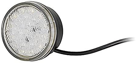 HELLA 2BE 980 691-101 LED-Tagfahrleuchte - 12V - rund - Lichtscheibenfarbe: glasklar - LED-Lichtfarbe: weiß/gelb - Kabel: 2500mm - beidseitig - Menge: 1
