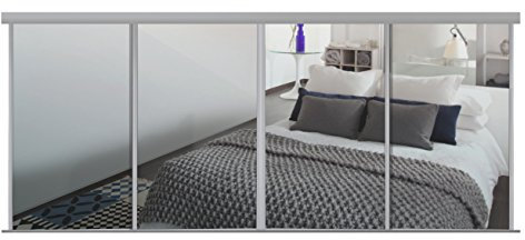 Sliding Wardrobe Half Height Loft Doors x 4 (Mirror, 2998mm-3607mm)