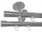 BASIT Innenlauf Gardinenstange 2 läufig Deckenmontage 140 cm lang Edelstahl Look I Vorhangstange mit Schiene 2läufig Ø20mm I 120-600 cm wählbar D40