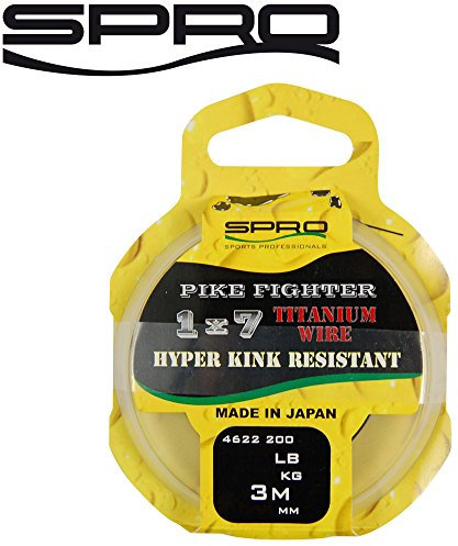 Spro Pike Fighter Titanium Wire 3m - Titanvorfach zum Hechtangeln, Titan Vorfachmaterial für Spinnvorfach, Hechtvorfach, Durchmesser/Tragkraft:0.56mm / 60lb / 27.3kg Tragkraft