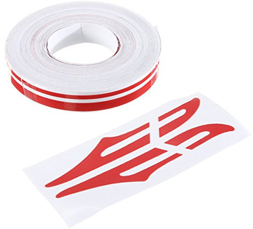 Alamor 1/83 Pin Stripe Vinyl Tape Aufkleber Aufkleber 12 Mm Für Autos Motorräder-Rot
