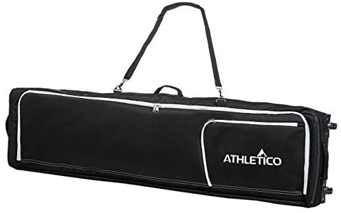 Athletico Gepolsterte Snowboardtasche Conquest mit Rädern - Reisetasche für einzelne Snowboard- und Snowboardstiefel (schwarz, 175 cm)